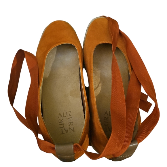 Naturalizer Impress Espadrille Flat - Pottery Orange Suede Shoes Sz 8 - Picture 7 of 8